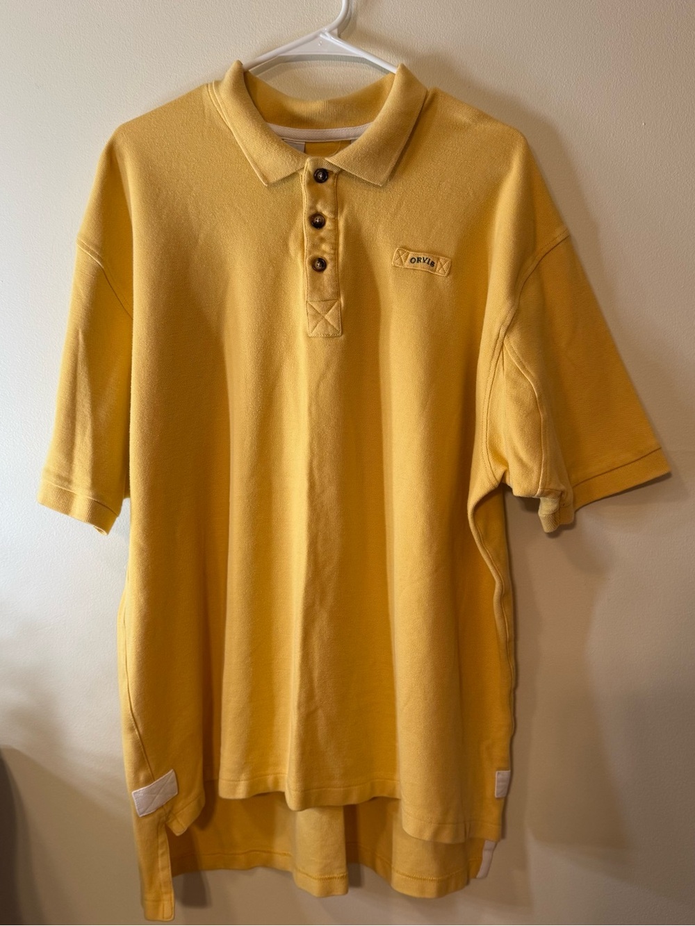 Orvis Men's Golden Yellow Button-Down Polo Shirt